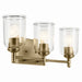 Kichler 45574NBRCLR Three Light Bath, Natural Brass