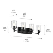 Kichler 45575BKCLR Four Light Bath, Black (3)