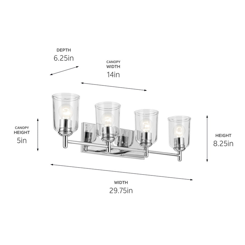 Kichler 45575CHCLR Four Light Bath, Chrome (3)