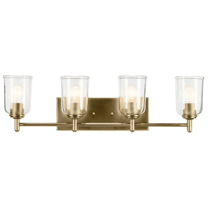 Kichler 45575NBRCLR Four Light Bath, Natural Brass (4)