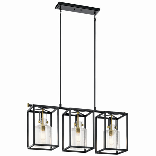 Kichler 52033NBR Three Light Linear Chandelier, Natural Brass