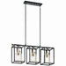 Kichler 52033NBR Three Light Linear Chandelier, Natural Brass