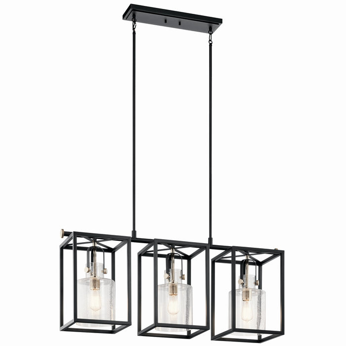 Kichler 52033PN Three Light Linear Chandelier, Polished Nickel
