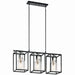Kichler 52033PN Three Light Linear Chandelier, Polished Nickel