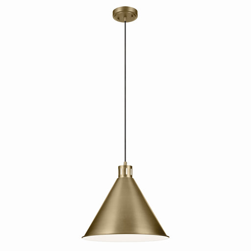 Kichler 52177NBR One Light Pendant, Natural Brass