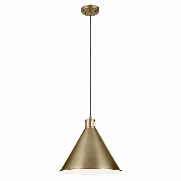 Kichler 52177NBR One Light Pendant, Natural Brass