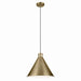 Kichler 52177NBR One Light Pendant, Natural Brass