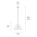 Kichler 52177WH One Light Pendant, White (3)