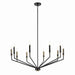 Kichler 52348BK Ten Light Chandelier, Black