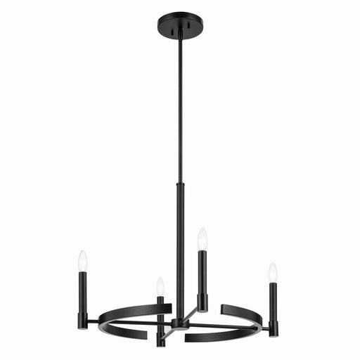 Kichler 52426BK Four Light Chandelier, Black