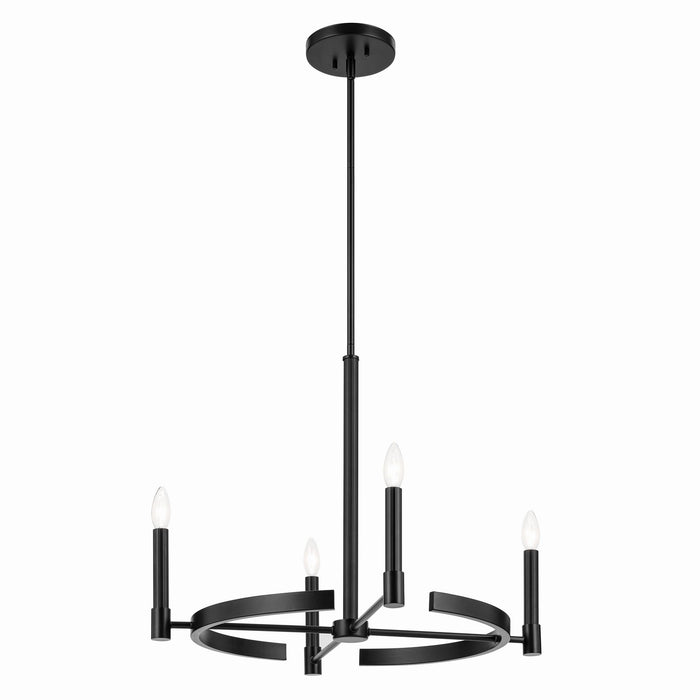 Kichler 52426BK Four Light Chandelier, Black