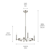 Kichler 52426PN Four Light Chandelier, Polished Nickel (4)