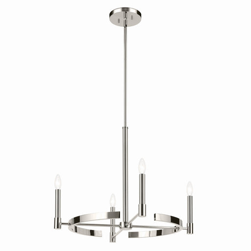 Kichler 52426PN Four Light Chandelier, Polished Nickel