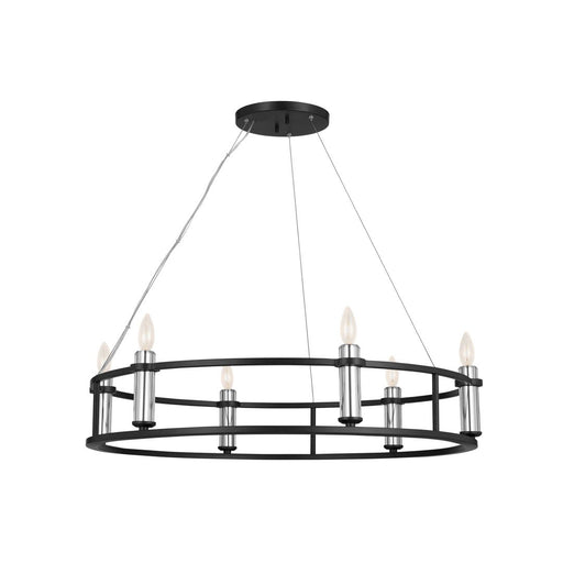 Kichler 52490BK Six Light Chandelier, Black