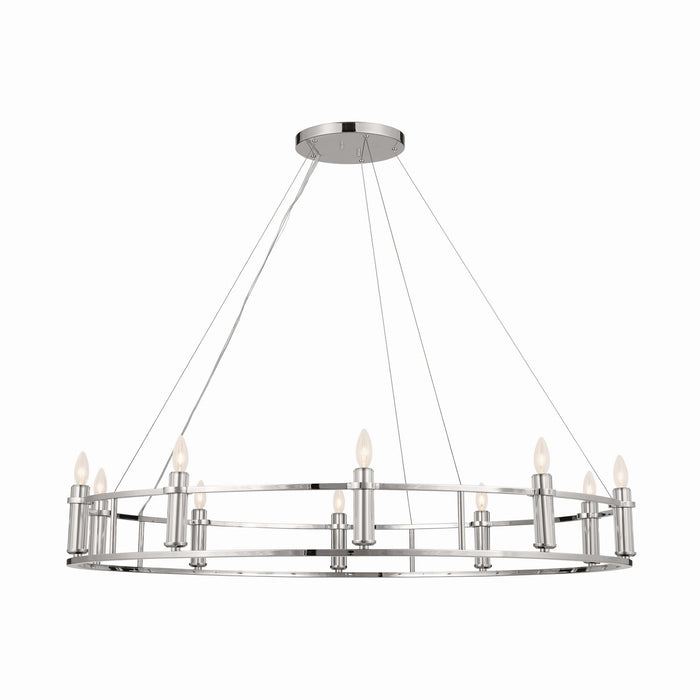 Kichler 52491PN Ten Light Chandelier, Polished Nickel