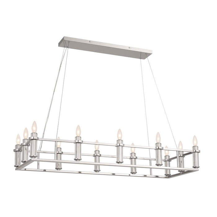 Kichler 52492PN 12 Light Linear Chandelier, Polished Nickel