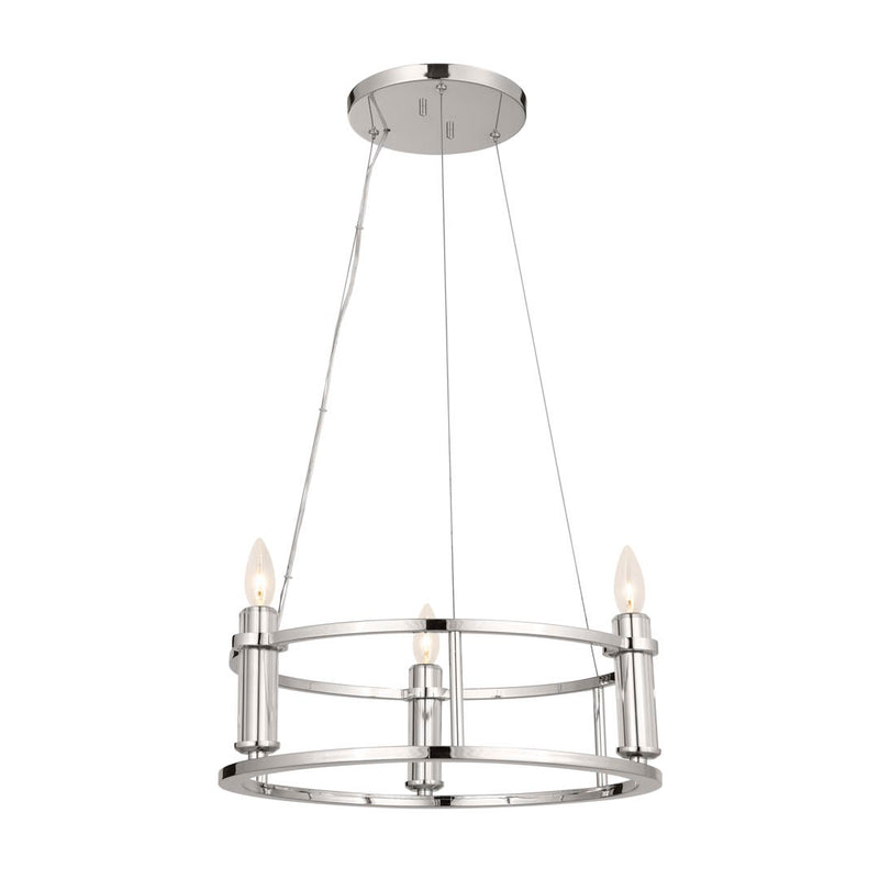 Kichler 52493PN Three Light Mini Chandelier, Polished Nickel