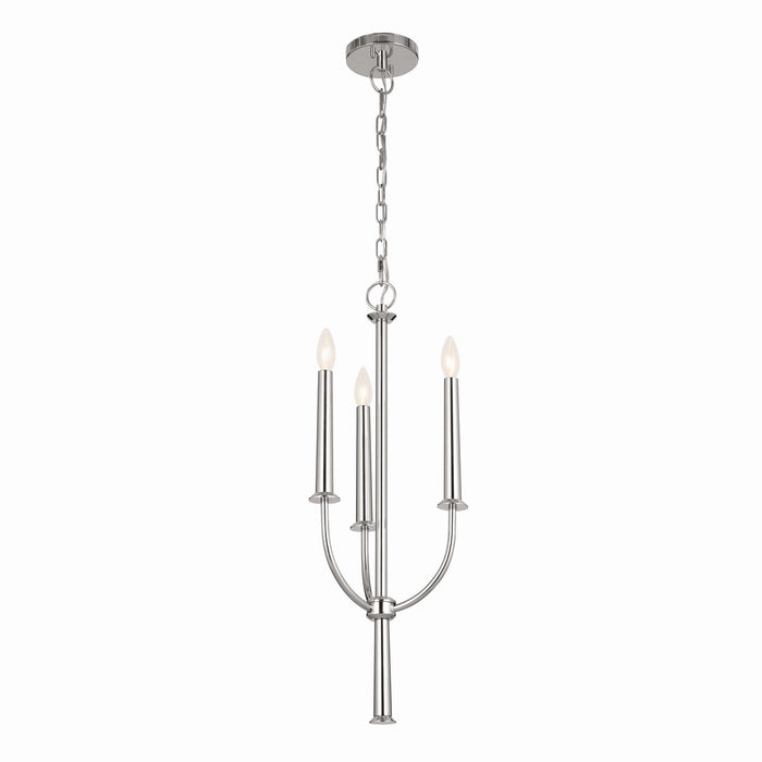 Kichler 52496PN Three Light Mini Chandelier, Polished Nickel
