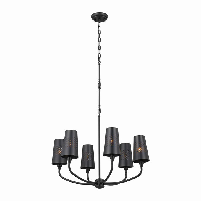Kichler 52508BK Six Light Chandelier, Black