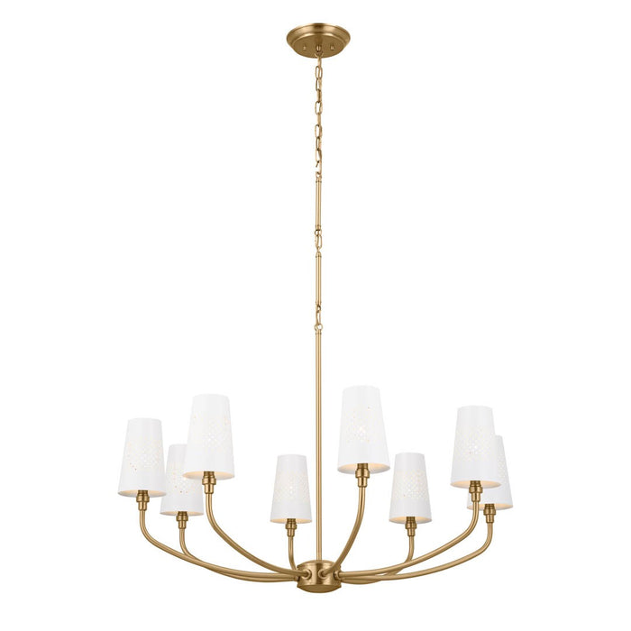 Kichler 52509BNB Eight Light Chandelier, Brushed Natural Brass