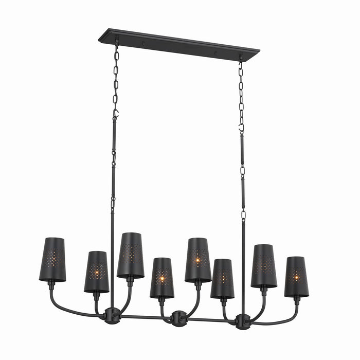 Kichler 52510BK Eight Light Linear Chandelier, Black