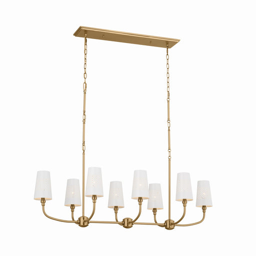 Kichler 52510BNB Eight Light Linear Chandelier, Brushed Natural Brass