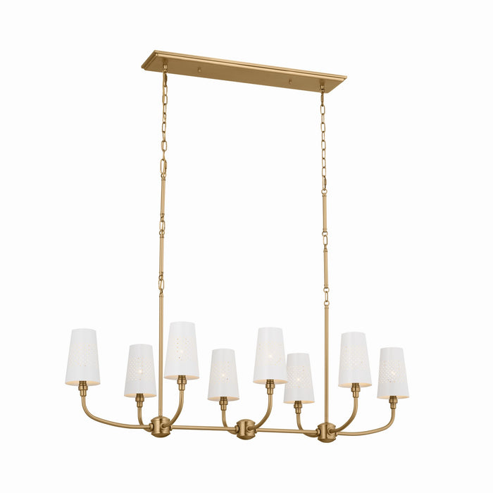 Kichler 52510BNB Eight Light Linear Chandelier, Brushed Natural Brass