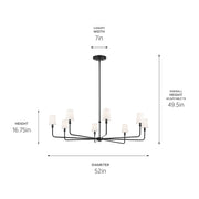 Kichler 52521BK Eight Light Chandelier, Black (4)