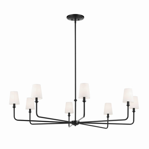 Kichler 52521BK Eight Light Chandelier, Black