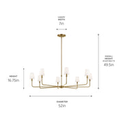 Kichler 52521BNB Eight Light Chandelier, Brushed Natural Brass (5)