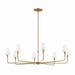 Kichler 52521BNB Eight Light Chandelier, Brushed Natural Brass