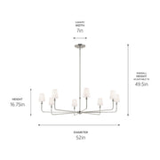 Kichler 52521PN Eight Light Chandelier, Polished Nickel (5)
