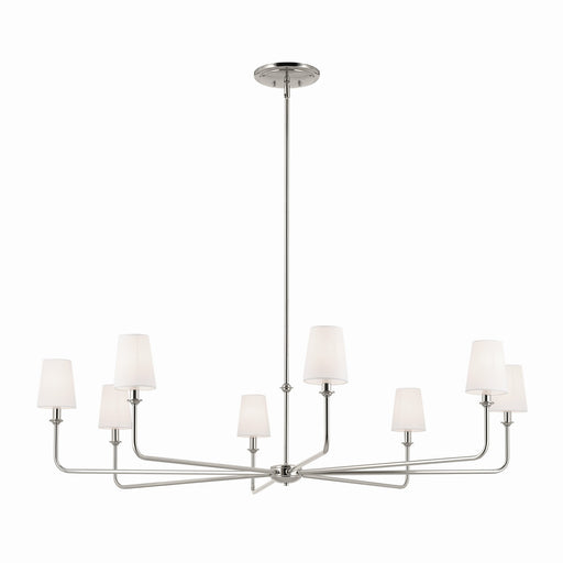 Kichler 52521PN Eight Light Chandelier, Polished Nickel