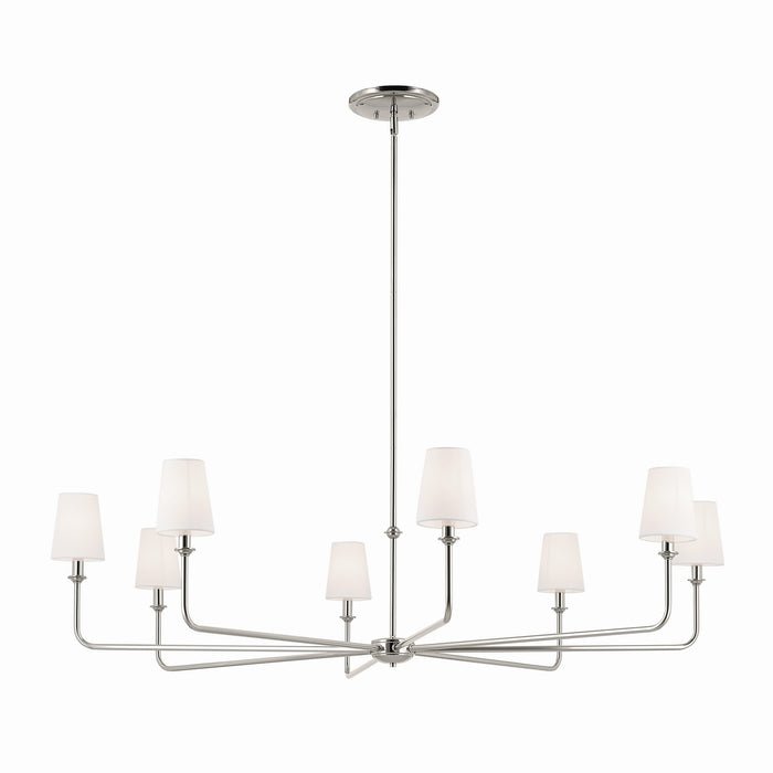 Kichler 52521PN Eight Light Chandelier, Polished Nickel