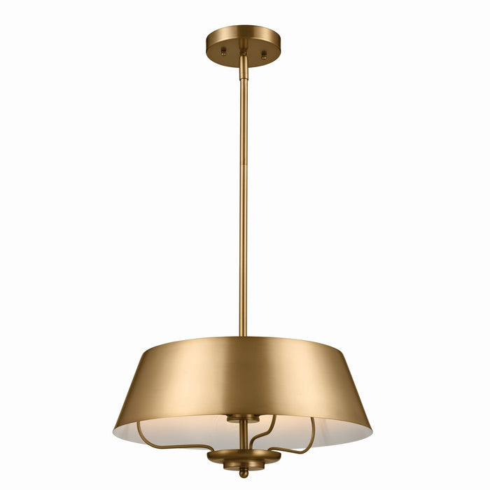 Kichler 52542BNB Three Light Pendant/Semi Flush, Brushed Natural Brass