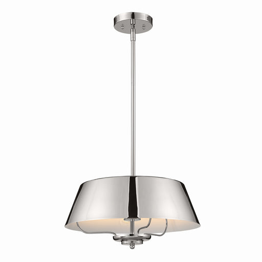 Kichler 52542PN Three Light Pendant/Semi Flush, Polished Nickel