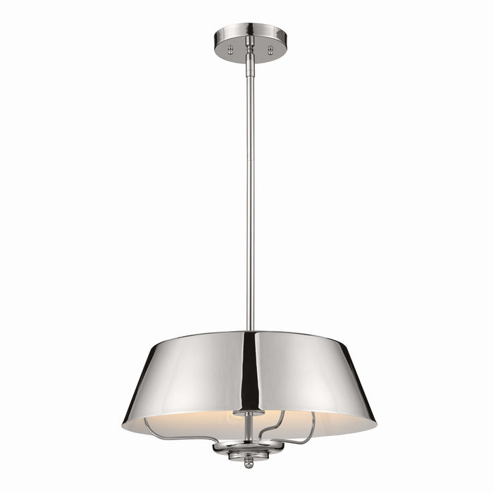 Kichler 52542PN Three Light Pendant/Semi Flush, Polished Nickel