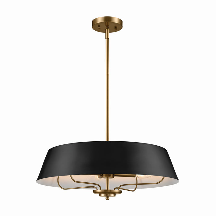 Kichler 52543BK Four Light Pendant/Semi Flush, Black