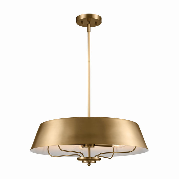 Kichler 52543BNB Four Light Pendant/Semi Flush, Brushed Natural Brass
