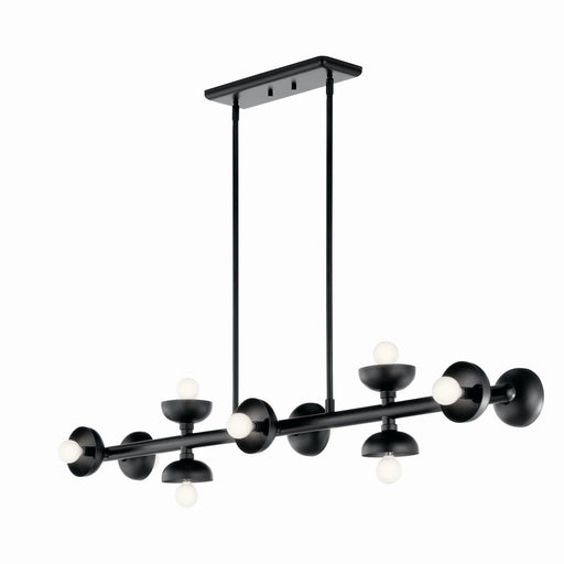 Kichler 52645BK Ten Light Linear Chandelier, Black