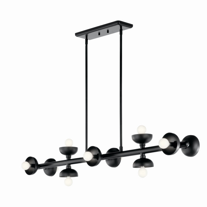 Kichler 52645BK Ten Light Linear Chandelier, Black