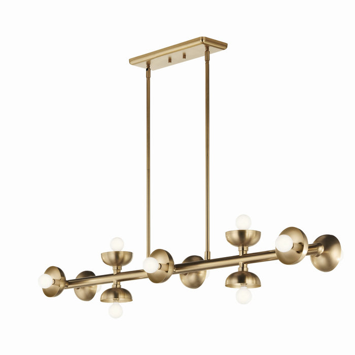 Kichler 52645CPZ Ten Light Linear Chandelier, Champagne Bronze