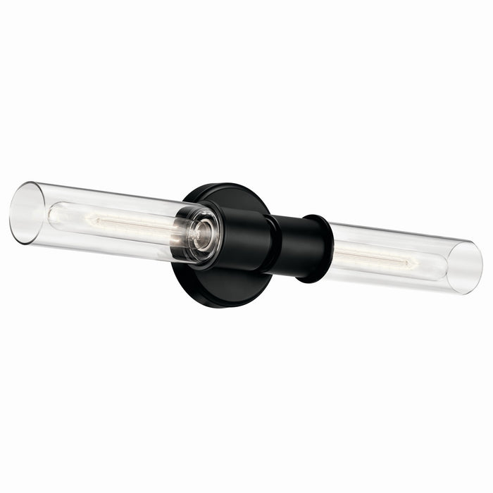 Kichler 52654BK Two Light Wall Sconce, Black