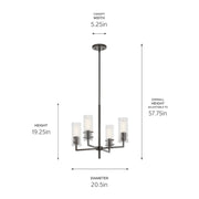 Kichler 52678BK Four Light Chandelier, Black (3)