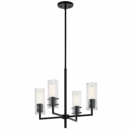 Kichler 52678BK Four Light Chandelier, Black
