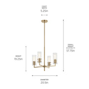 Kichler 52678CPZ Four Light Chandelier, Champagne Bronze (3)