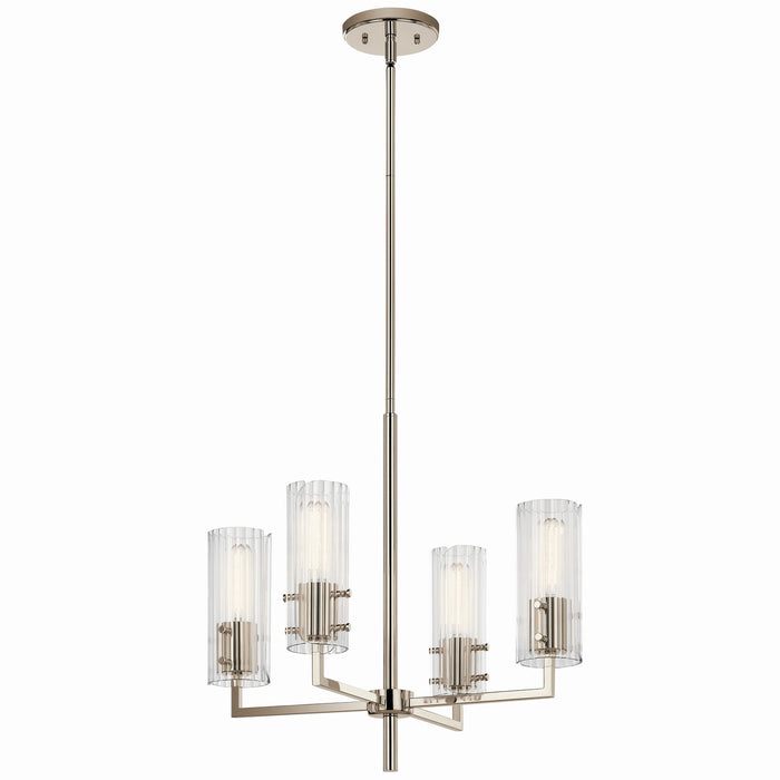 Kichler 52678PN Four Light Chandelier, Polished Nickel