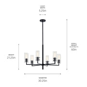 Kichler 52679BK Six Light Chandelier, Black (3)