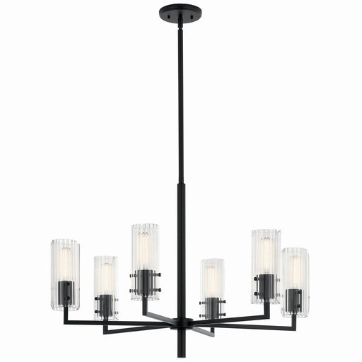 Kichler 52679BK Six Light Chandelier, Black