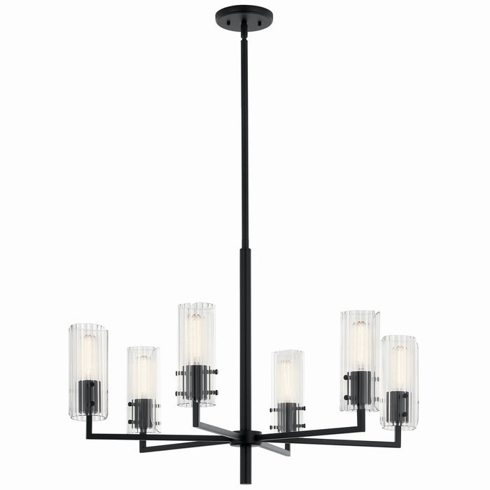 Kichler 52679BK Six Light Chandelier, Black